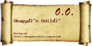 Obagyán Odiló névjegykártya